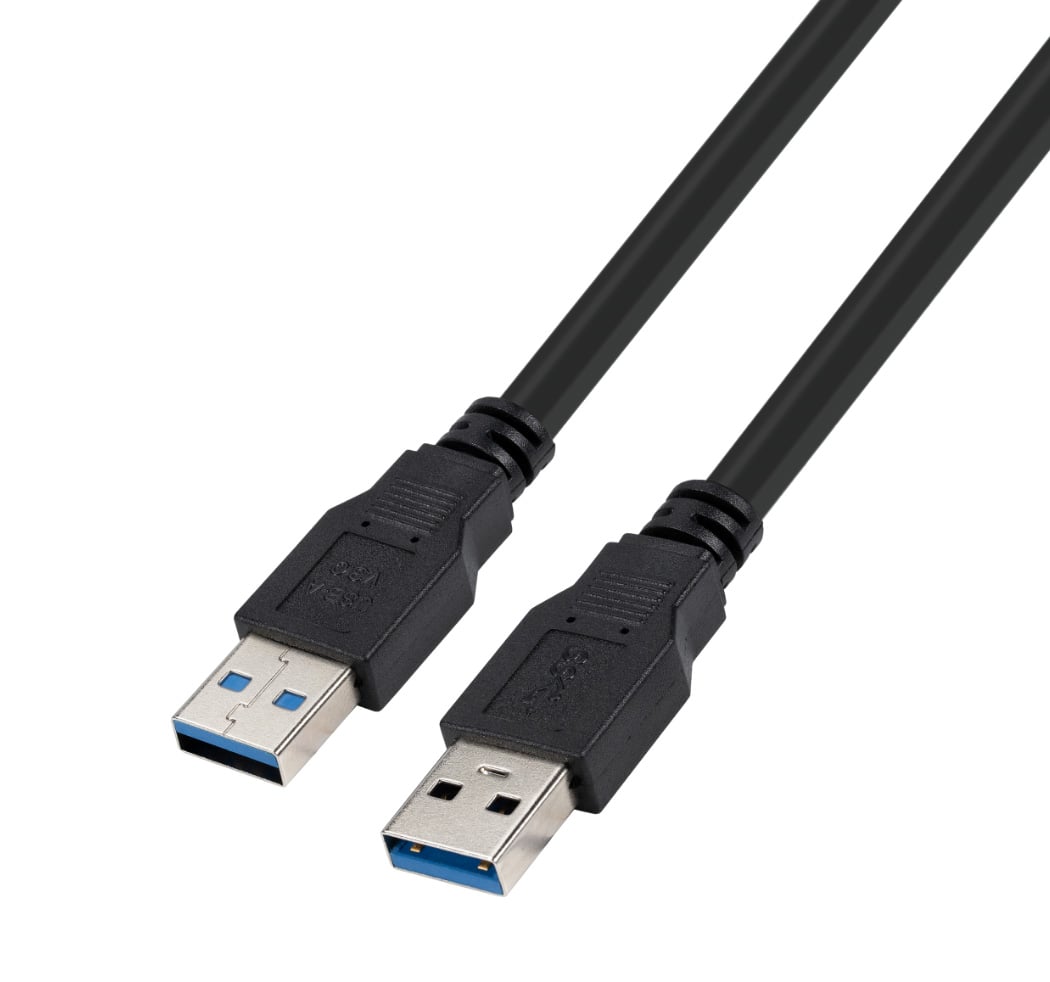 USB 3.0-kabel, typ A hane - typ A hane, 5 meter, svart